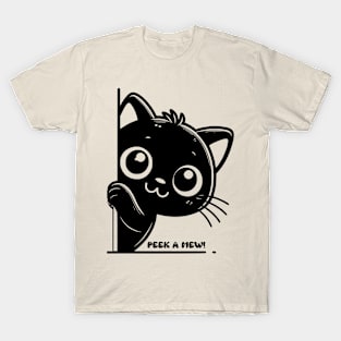 Black Cat Peek A Mew T-Shirt